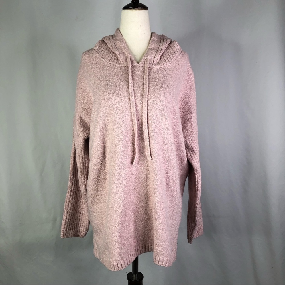 Pure Jill J. Jill shell pink boucle knit sweater hoodie LP